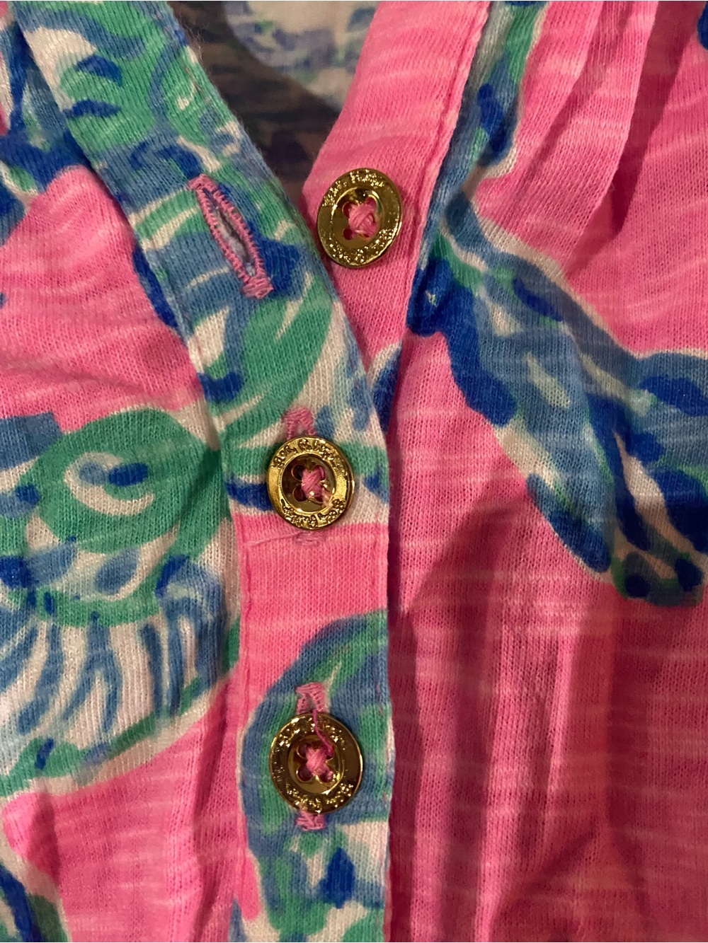 Pink Shell-Print V-Neck Dress - Picture 2 of 3